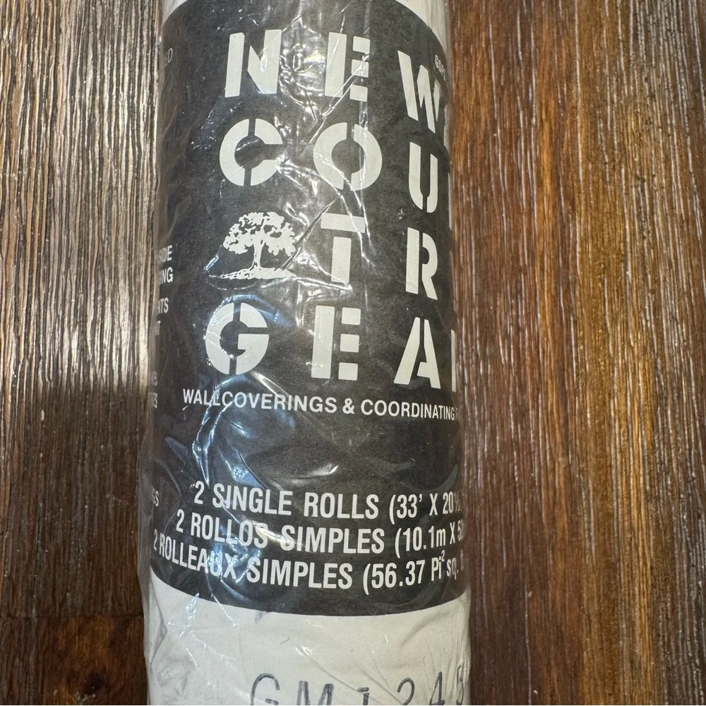 Imperial New Country‎ Gear Blue Floral Stencil Vintage Wallpaper Double Roll USA